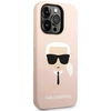 Karl Lagerfeld Liquid Silikoninis dėklas skirtas iPhone 14 Pro, rožinis