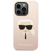Karl Lagerfeld Liquid Silikoninis dėklas skirtas iPhone 14 Pro, rožinis