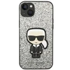 Apple iPhone 14 Plus Karl Lagerfeld dėklas Glitter Flakes Ikonik (KLHCP14MGFKPG) sidabrinės spalvos