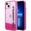 Apple iPhone 14 Plus Karl Lagerfeld dėklas Liquid Glitter Elong rožinės spalvos