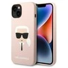 Dėklas Karl Lagerfeld KLHCP14MSLKHLP IPHONE 14 PLUS / 15 PLUS 6.7 "HARDCASE Rožinis / Rožinis SILICONE KARL`S HEAD