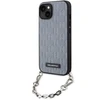 Apple iPhone 14 Karl Lagerfeld dėklas Saffiano Monogram Chain (KLHCP14SSACKLHPG) sidabrinės spalvos