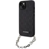 Apple iPhone 14 Karl Lagerfeld dėklas Saffiano Monogram Chain (KLHCP14SSACKLHPK) juodos spalvos