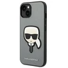 „Karl Lagerfeld Saffiano Karl's Head Patch“ dėklas, skirtas „iPhone 14“ - sidabrinis