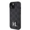 Apple iPhone 15 Karl Lagerfeld dėklas odinis Monogram Hot Stamp Metal Logo (KLHCP15SPKLPKLK) juodos spalvos