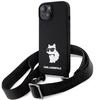 Apple iPhone 15 Karl Lagerfeld dėklas Crossbody silikoninis Choupette (KLHCP15SSCBSCNK) juodos spalvos