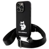 Karl Lagerfeld KLHCP15XSCBSCNK Apple iPhone 15 Pro Max 6.7″ kietas dėklas juodos spalvos Crossbody Silicone Choupe