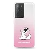 Samsung Galaxy S21 Ultra Karl Lagerfeld dėklas Choupette Fun (KLHCS21LCFNRCPI) rožinės spalvos