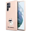 Samsung Galaxy S23 Ultra Karl Lagerfeld silikoninis dėklas Choupette (KLHCS23LSNCHBCP) rožinės spalvos