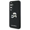 Karl Lagerfeld KLHCS24FEPGKLKCPK Samsun Galaxy S24 FE S721 dėklas telefonui juodos spalvos Monogram Karl&amp;Chaoupette Head Pin