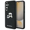 Karl Lagerfeld KLHCS24FEPGKLKCPK Samsun Galaxy S24 FE S721 dėklas telefonui juodos spalvos Monogram Karl&amp;Chaoupette Head Pin