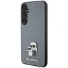 Samsung Galaxy S24 Plus Karl Lagerfeld dėklas Saffiano Karl &amp; Choupette Metal Pin (KLHCS24MPSAKCMPG) pilkos spalvos