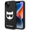 Apple iPhone 14 Plus Karl Lagerfeld dėklas silikoninis Choupette Head Magsafe juodos spalvos
