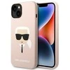 Dėklas Karl Lagerfeld KLHMP14MSLKHLP IPHONE 14 PLUS / 15 PLUS 6.7 "HARDCASE LIGHT Rožinis / LIGHT Rožinis SILICONE KARL`S HEAD MAGSAFE