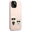 Karl Lagerfeld KLHMP14SSSKCI iPhone 14 6.1" kietas dėklas šviesiai rožinis / šviesiai rožinis silikoninis Karl & Choupette Magsafe dėklas