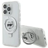 Apple iPhone 15 Pro Karl Lagerfeld dėklas Ring Stand Choupette Head MagSafe (KLHMP15LHMRSCHH) baltos spalvos