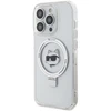 Apple iPhone 15 Pro Karl Lagerfeld dėklas Ring Stand Choupette Head MagSafe (KLHMP15LHMRSCHH) baltos spalvos