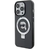 Apple iPhone 15 Pro Karl Lagerfeld dėklas Ring Stand Karl Head MagSafe (KLHMP15LHMRSKHK) juodos spalvos