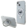 Apple iPhone 15 Plus Karl Lagerfeld dėklas Ring Stand Choupette Head MagSafe (KLHMP15MHMRSCHH) baltos spalvos