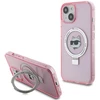 Apple iPhone 15 Karl Lagerfeld dėklas Ring Stand Choupette Head MagSafe (KLHMP15SHMRSCHP) rožinės spalvos