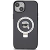 Apple iPhone 15 Karl Lagerfeld dėklas Ring Stand Karl Head MagSafe (KLHMP15SHMRSKHK) juodos spalvos