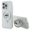 Apple iPhone 15 Pro Max Karl Lagerfeld dėklas Ring Stand Choupette Head MagSafe (KLHMP15XHMRSCHH) baltos spalvos