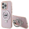 Apple iPhone 15 Pro Max Karl Lagerfeld dėklas Ring Stand Choupette Head MagSafe (KLHMP15XHMRSCHP) rožinės spalvos