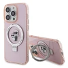 Apple iPhone 15 Pro Max Karl Lagerfeld dėklas Ring Stand Karl&amp;Choupettte MagSafe (KLHMP15XHMRSKCP) rožinės spalvos