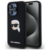 Karl Lagerfeld KLHMP15XSKHPPLK Apple iPhone 15 Pro Max 6.7" dėklas telefonui juodos spalvos silikoninis Karl Head Print MagSafe