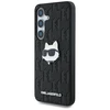 Dėklas Original Pouch Karl Lagerfeld Leather Monogram Pin Logo Choupette Head skirtas Samsung Galaxy S25 juodos spalvos