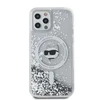 Karl Lagerfeld Liquid Glitter Choupette Head MagSafe Apple iPhone 12 / 12 Pro - dėklas telefonui skaidrus