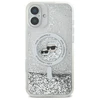 Karl Lagerfeld Liquid Glitter Karl &amp; Choupette Head Magsafe Apple iPhone 16 Plus Case - dėklas telefonui skaidrus