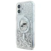 Karl Lagerfeld Liquid Glitter Karl &amp; Choupette Head Magsafe Apple iPhone 16 Plus Case - dėklas telefonui skaidrus