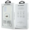Karl Lagerfeld KLHMP16MLGKISGH Apple iPhone 16 Plus 6.7" dėklas telefonui skaidrus Liquid Glitter Karl Head MagSafe
