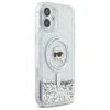Karl Lagerfeld KLHMP16SLGKISGH Apple iPhone 16 6.1" dėklas telefonui skaidrus Liquid Glitter Karl Head MagSafe
