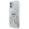 Karl Lagerfeld KLHMP16SLGKISGH Apple iPhone 16 6.1" dėklas telefonui skaidrus Liquid Glitter Karl Head MagSafe