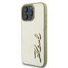 Karl Lagerfeld Metal Signature - dėklas skirtas Apple iPhone 16 Pro auksinis