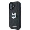 Apple iPhone 16 Karl Lagerfeld Monogram Choupette Head Pin (KLHCP16SPGKLCHPK) dėklas telefonui juodos spalvos