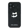 Apple iPhone 16 Karl Lagerfeld Monogram Choupette Head Pin (KLHCP16SPGKLCHPK) dėklas telefonui juodos spalvos