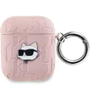 Apple AirPods Karl Lagerfeld Cover Monogram Choupette Head ausinių dėklas rožinės spalvos