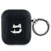 Apple AirPods Karl Lagerfeld Cover Monogram Choupette Head ausinių dėklas juodos spalvos