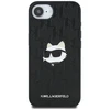 Dėklas Karl Lagerfeld Monogram Choupette Head Pin iPhone 16e Case - Juodas