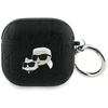 Dėklas Karl Lagerfeld Monogram Karl & Choupette Head AirPods 4 juodos spalvos