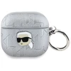 Dėklas Karl Lagerfeld Monogram Karl Head AirPods 4 sidabro spalvos