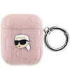 Apple AirPods Karl Lagerfeld Cover Monogram Karl Head ausinių dėklas rožinės spalvos