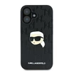 Apple iPhone 16 Karl Lagerfeld Saffiano Monogram Karl Head Pin (KLHCP16SPGKLKIPK) dėklas telefonui juodos spalvos