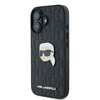 Apple iPhone 16 Karl Lagerfeld Saffiano Monogram Karl Head Pin (KLHCP16SPGKLKIPK) dėklas telefonui juodos spalvos