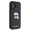 Apple iPhone 16 Karl Lagerfeld Saffiano Monogram Karl Head Pin (KLHCP16SPGKLKIPK) dėklas telefonui juodos spalvos