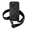 Dėklas Karl Lagerfeld Monogram Plaque Logo Strap Case for iPhone 14 / 15 / 13 6.1" - Juodas