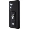 Samsung Galaxy S24 Plus Karl Lagerfeld Dėklas Gripstand Saffiano Karl&amp;Choupette Pins (KLHCS24MGSAKCPK) juodos spalvos